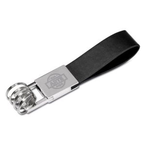 Chaveiro Metal 4 Argolas com Alça em Couro