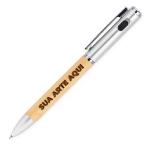 Caneta Bambu com Lanterna