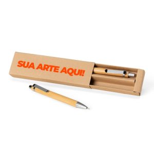 Kit Ecológico Caneta e Lapiseira Bambu