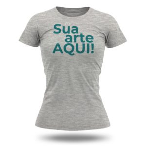 Baby Look Cinza Mescla Personalizada