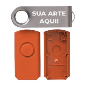Carcaça Pen Drive Giratório Escovado