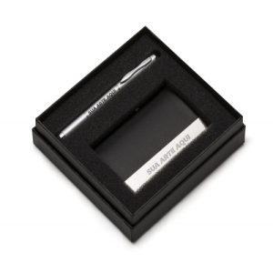 Kit Executivo Caneta com Lanterna e Porta-Cartão