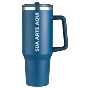 Caneca Térmica Inox 1,2L com Canudo