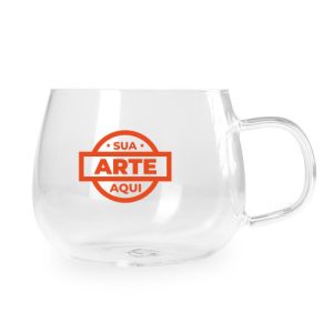 Xícara de Vidro Transparente 400ml