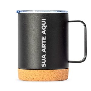 Caneca Térmica Inox 330ml Fundo de Cortiça