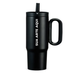 Caneca Térmica Inox 750ml com Canudo