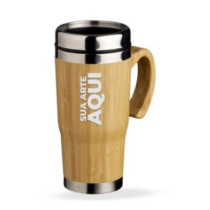 Caneca de Bambu com Interior Inox 500ml
