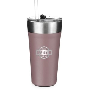 Copo Térmico Inox 550ml com Canudo