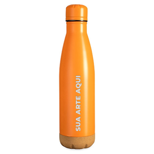 Garrafa Térmica Inox 500ml Fundo de Cortiça