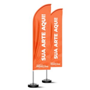 Wind Banner Grande com Base Plástica 70x260 cm