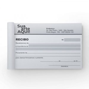 Recibo 10 x 14 cm em Duas Vias