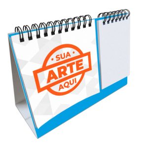 Calendário de Mesa com Bloco de Anotações